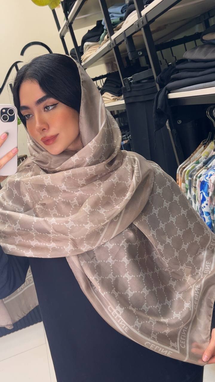 شال حریر پک کرم بسته10طرحی کد sh60 (عمده)