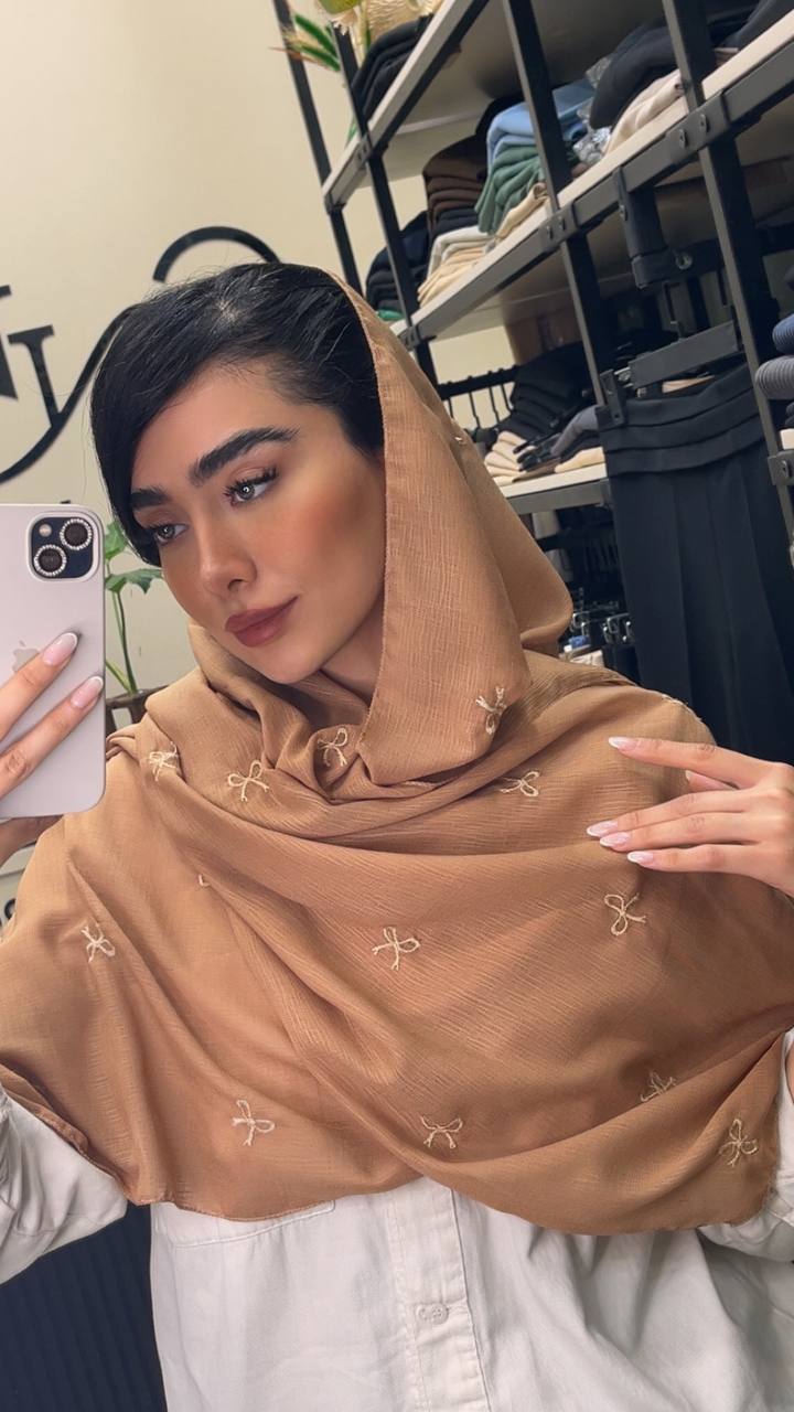 شال درختی گلدوزی پاپیون بسته8رنگی کد sm65 (عمده)
