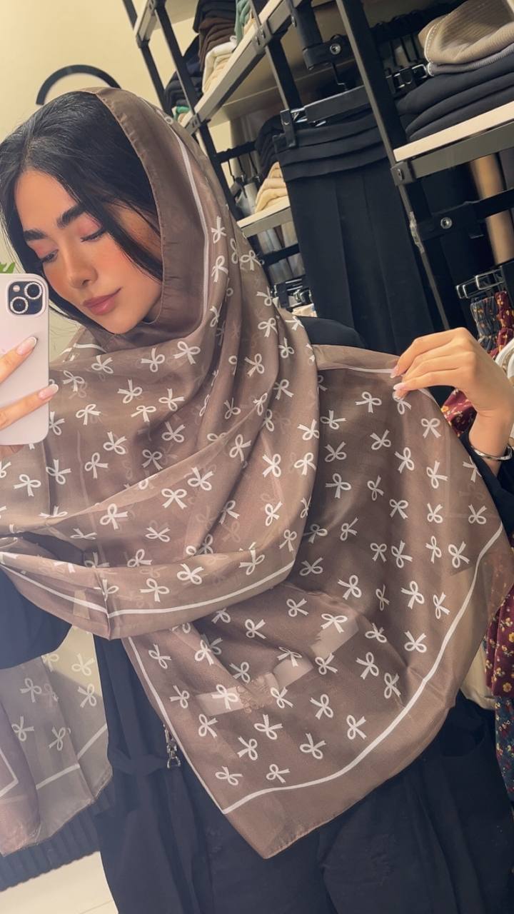 شال حریرچاپی پاپیون بسته10رنگی کد sh42 (عمده)