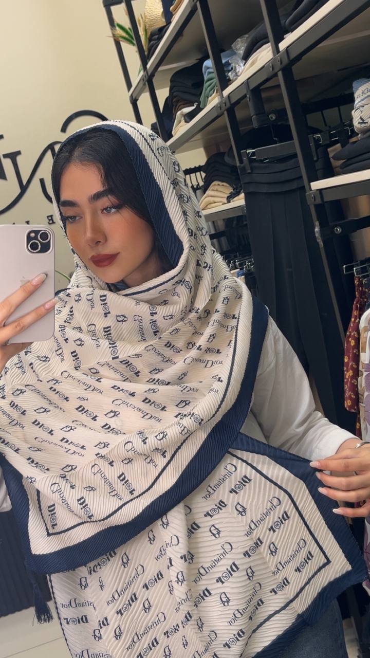 شال پلیسه پک سرمه ای بسته10طرحی کد sp53 (عمده)