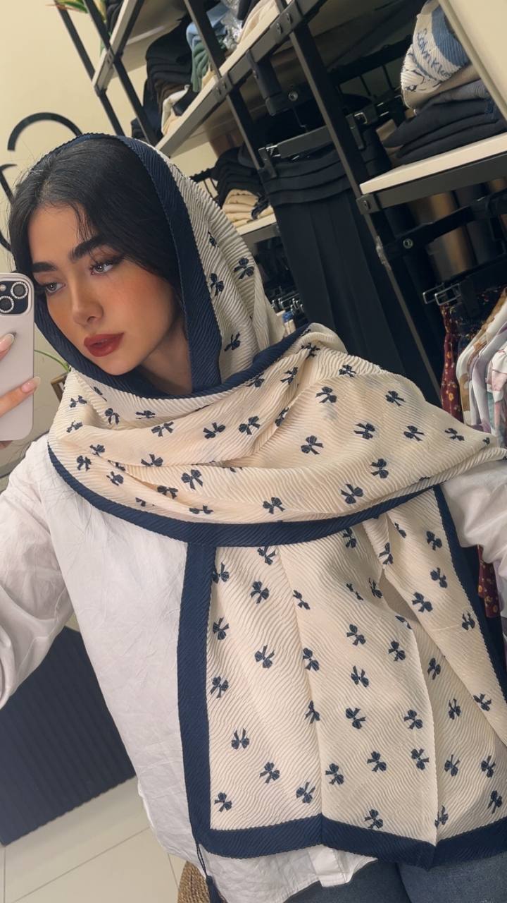 شال پلیسه پک سرمه ای بسته10طرحی کد sp53 (عمده)