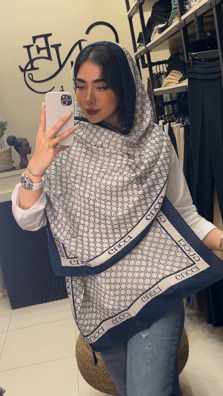 شال پلیسه پک سرمه ای بسته10طرحی کد sp53 (عمده)