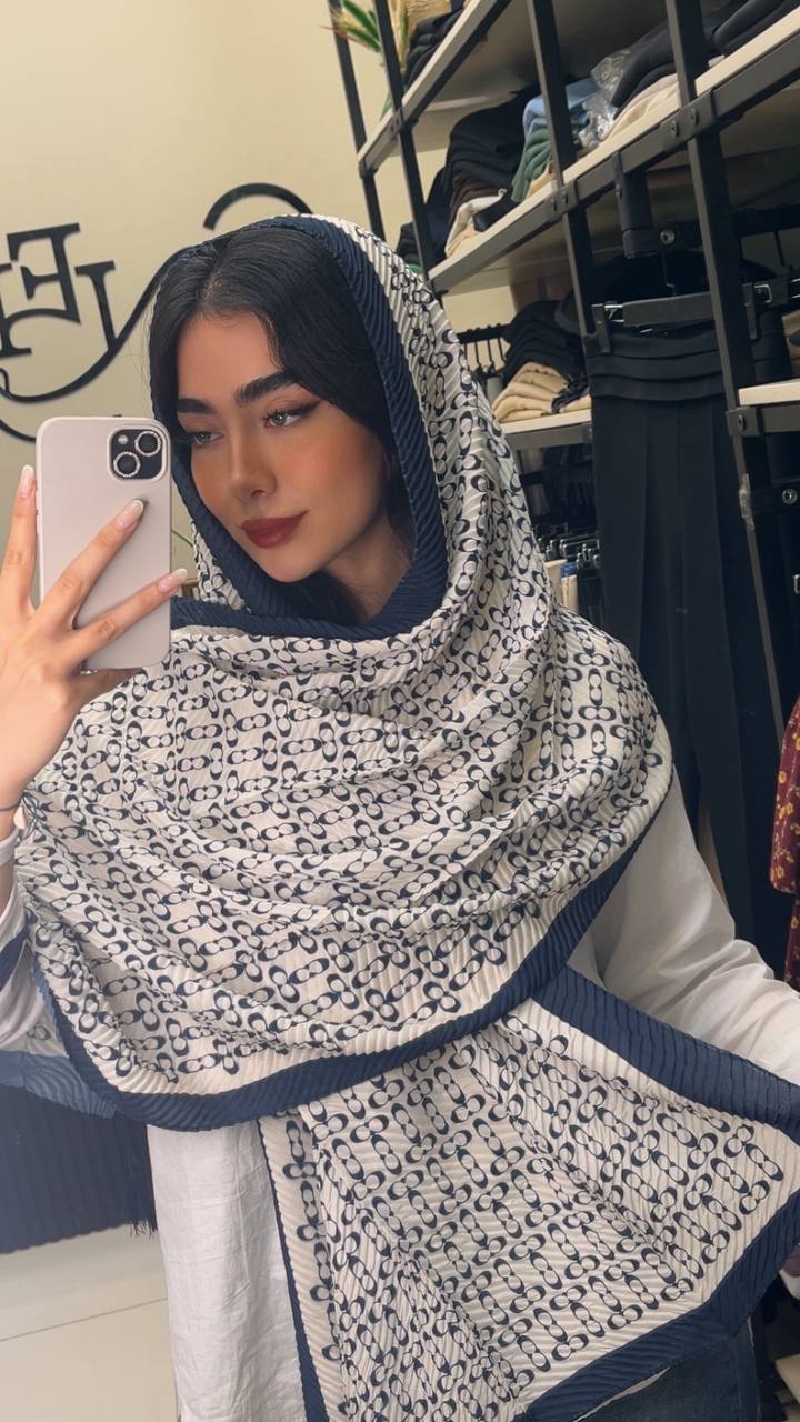 شال پلیسه پک سرمه ای بسته10طرحی کد sp53 (عمده)