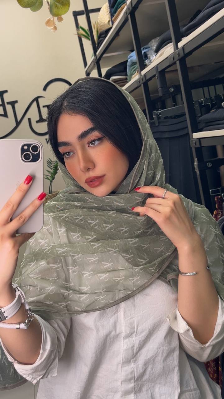 شال توری چاپی پک سبزپاستیلی بسته6طرحی کد sh46 (عمده)
