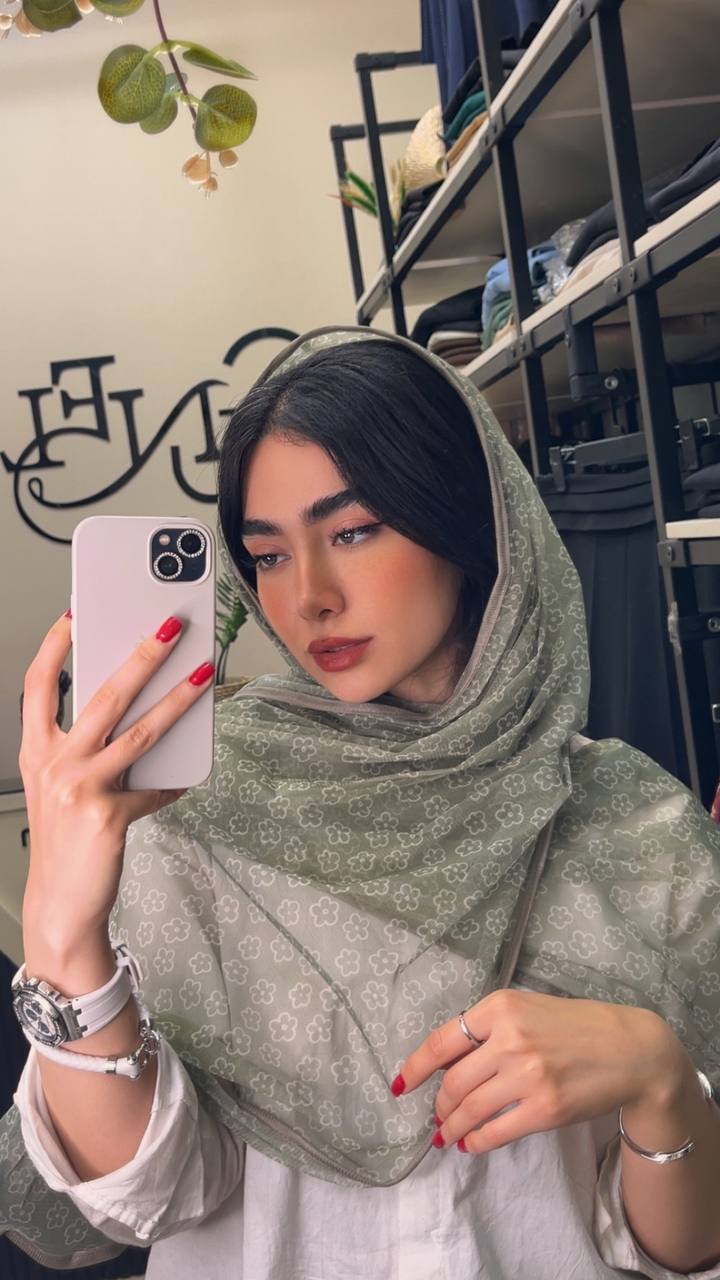 شال توری چاپی پک سبزپاستیلی بسته6طرحی کد sh46 (عمده)