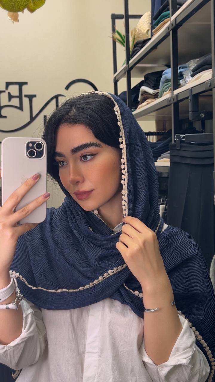 شال پلیسه سنگشور دورنوار پک سورمه ای بسته5طرحی کد sp55 (عمده)
