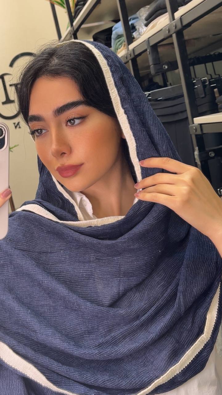 شال پلیسه سنگشور دورنوار پک سورمه ای بسته5طرحی کد sp55 (عمده)