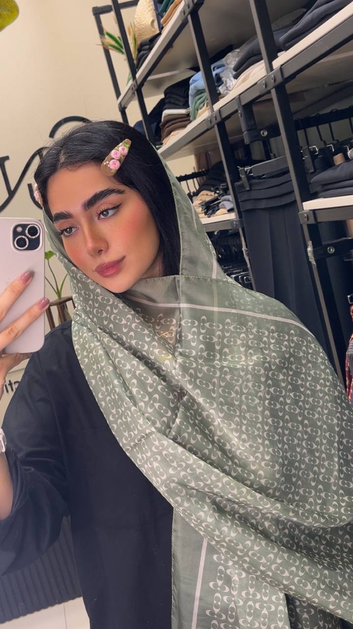 شال حریرچاپی پک سبز پاستیلی بسته10طرحی کد sh69 (عمده)