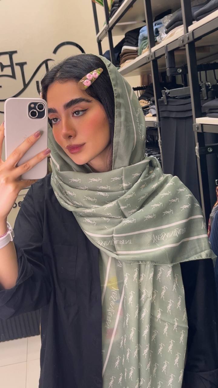 شال حریرچاپی پک سبز پاستیلی بسته10طرحی کد sh69 (عمده)