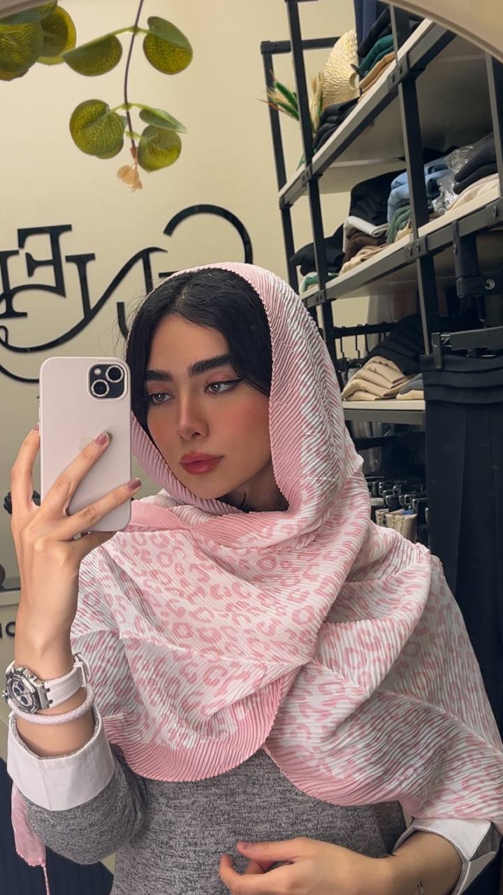 شال پلیسه پک صورتی بسته10طرحی کد sp57 (عمده)
