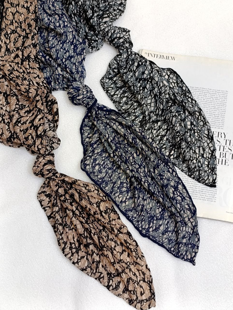 روسری نخی چاپ خیس بسته6رنگی کد r95 (عمده)
