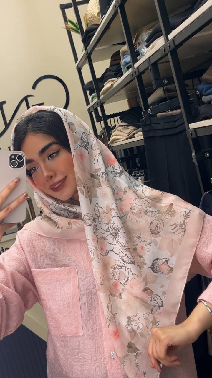 روسری نخی ابرنگی پک صورتی بسته8طرحی کد r98 (عمده)