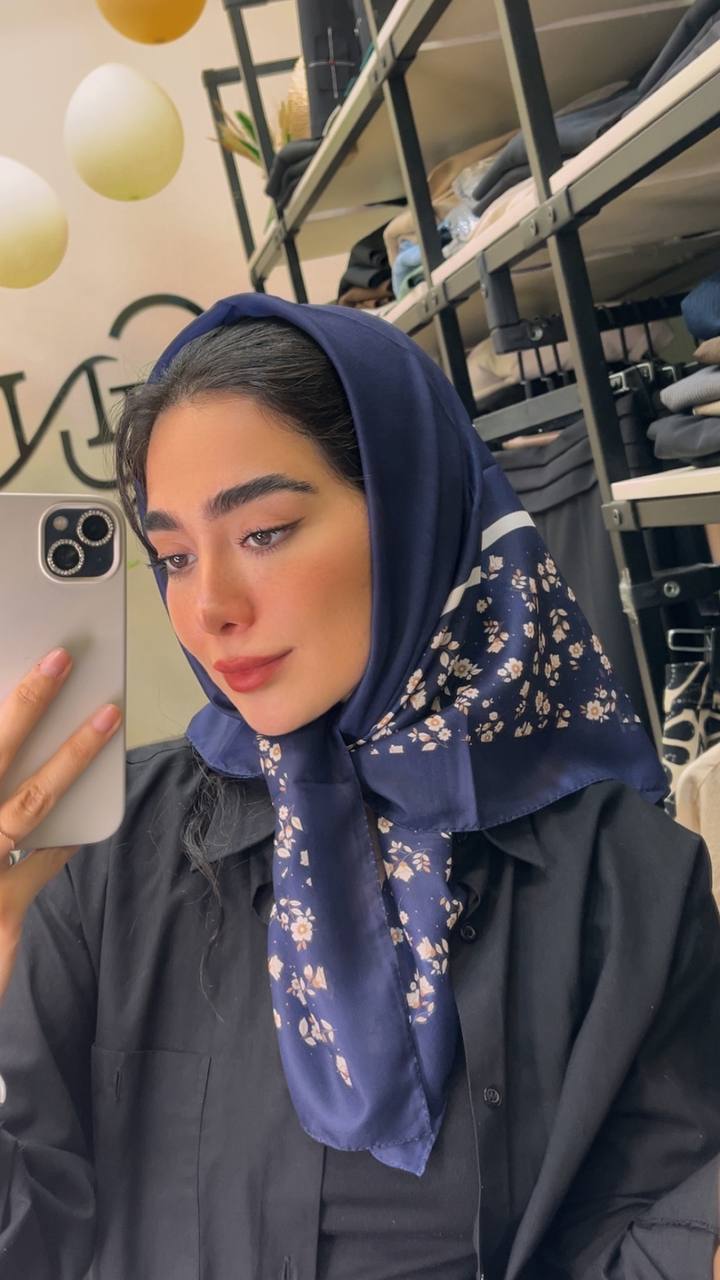 روسری حریرنخ پک سرمه ای بسته10طرحی کد r99 (عمده)