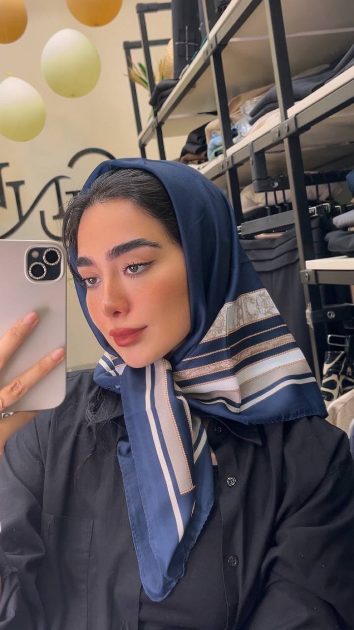 روسری حریرنخ پک سرمه ای بسته10طرحی کد r99 (عمده)