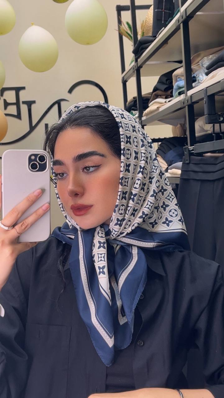 روسری حریرنخ پک سرمه ای بسته10طرحی کد r99 (عمده)