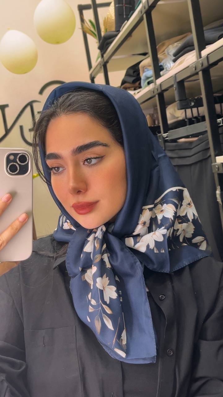 روسری حریرنخ پک سرمه ای بسته10طرحی کد r99 (عمده)