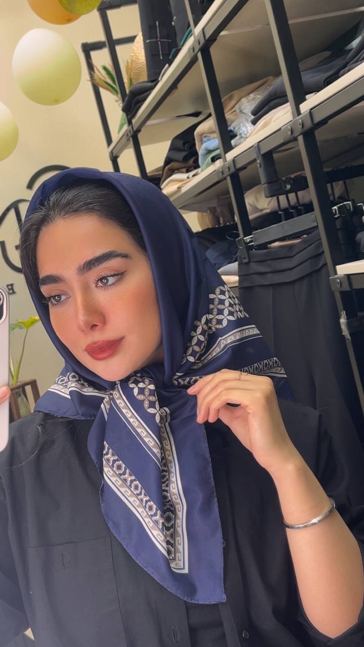 روسری حریرنخ پک سرمه ای بسته10طرحی کد r99 (عمده)