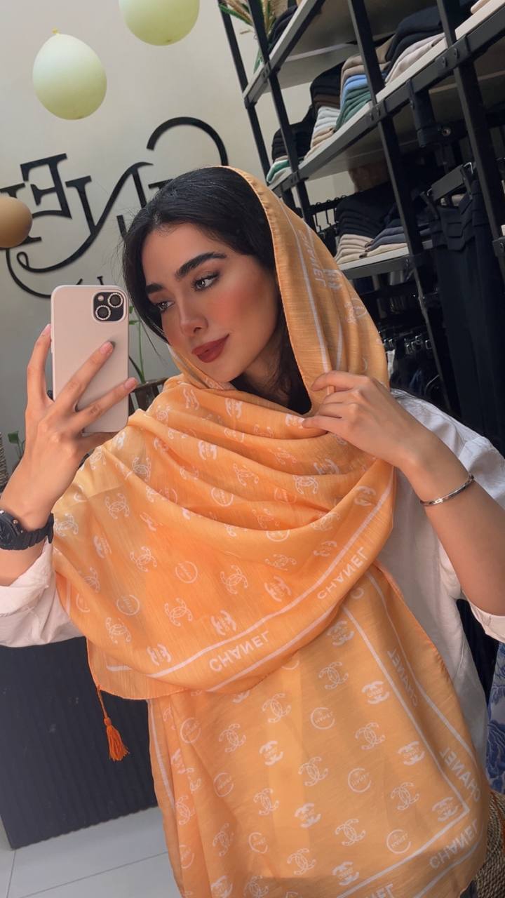 شال چاپی پک پرتقالی بسته10طرحی کد sh75 (عمده)