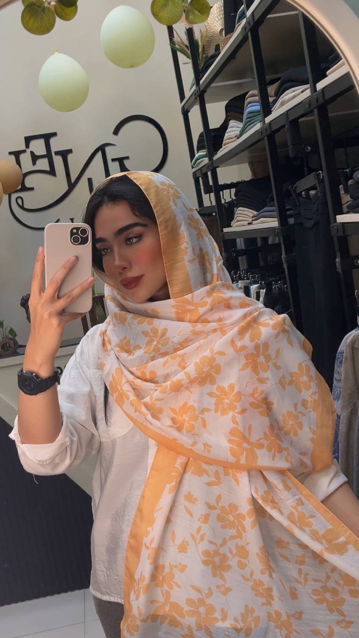 شال چاپی پک پرتقالی بسته10طرحی کد sh75 (عمده)