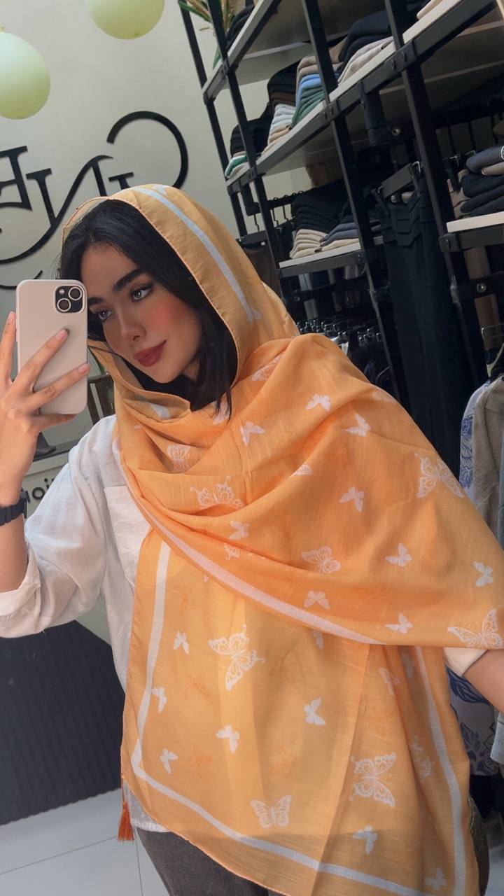 شال چاپی پک پرتقالی بسته10طرحی کد sh75 (عمده)
