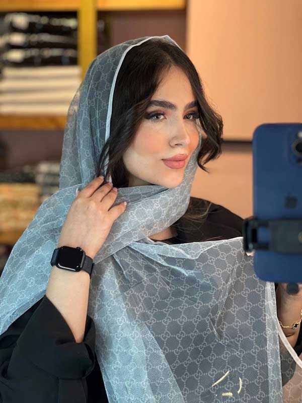 کالکشن جدید شال تور طرحدار آبی
