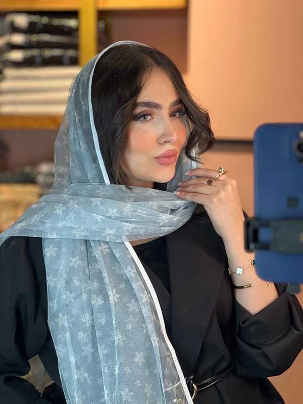 کالکشن جدید شال تور طرحدار آبی

