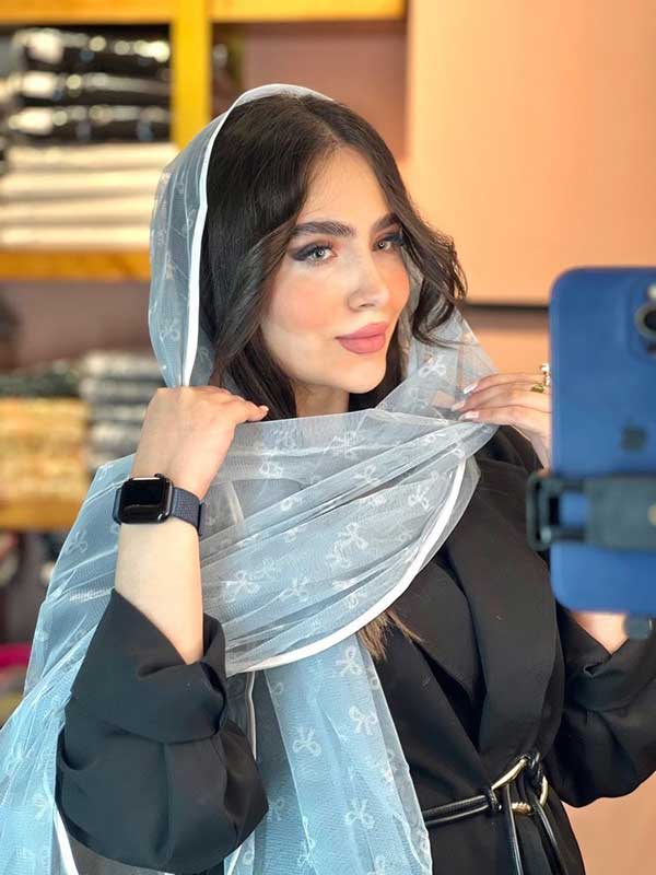 کالکشن جدید شال تور طرحدار آبی
