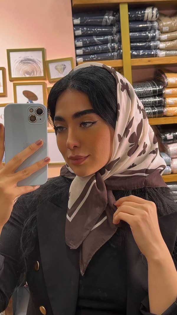 مینی اسکارف پک قهوه ای بسته10طرحی کد mt60 (عمده)
