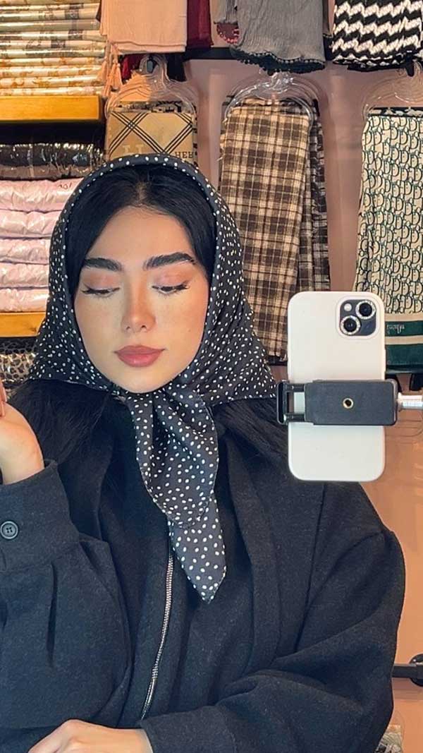 مینی اسکارف خالخالی بسته10رنگی کد mt66 (عمده)
