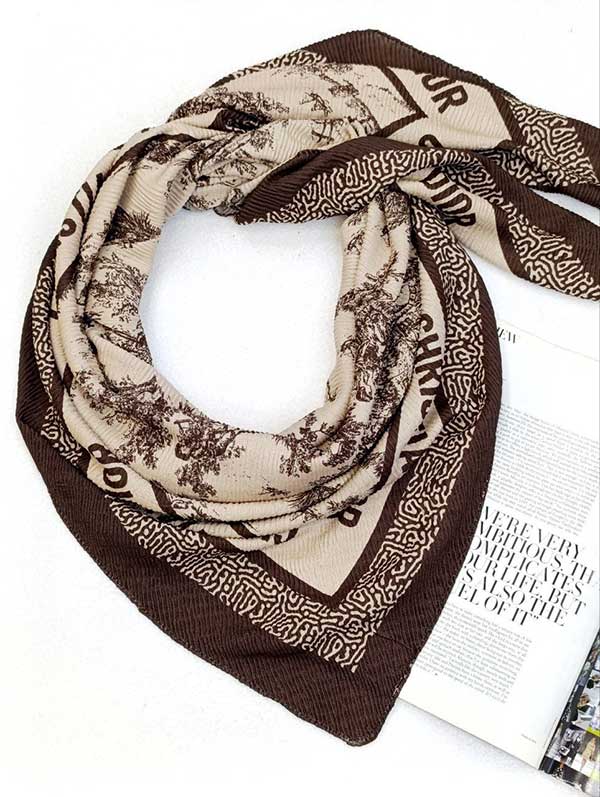 روسری پلیسه دیورجنگلی بسته6رنگی کد r117 (عمده)
