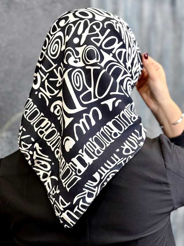 مینی اسکارف پک سفیدمشکی بسته10طرحی کد mt73 (عمده)
