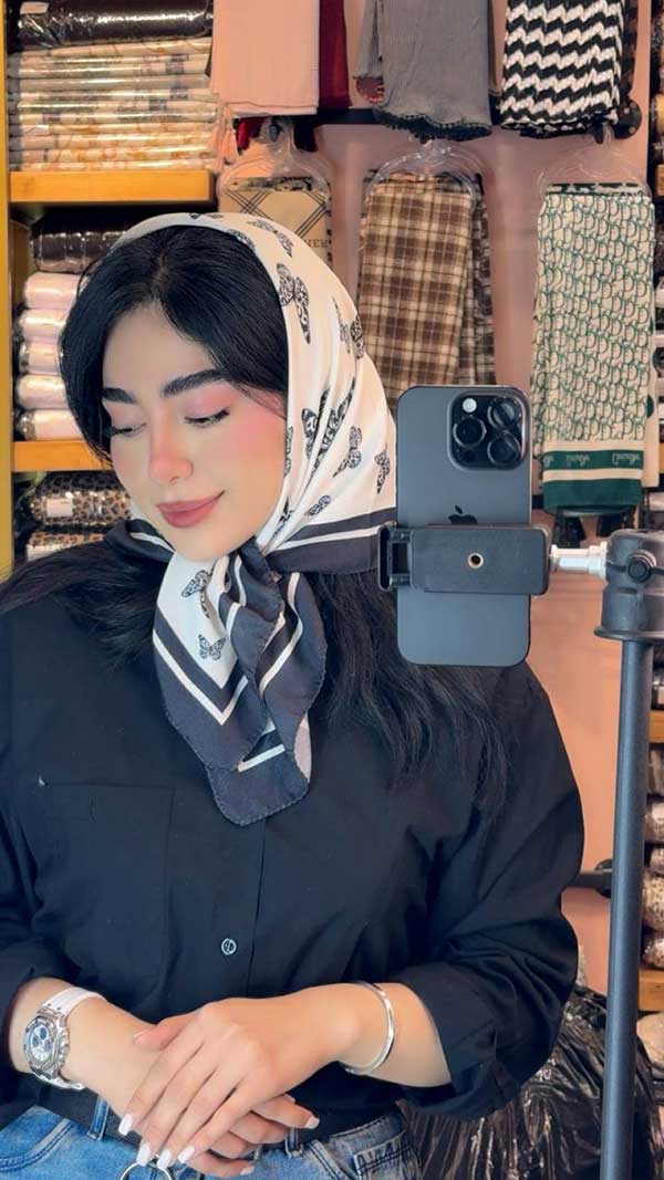 مینی اسکارف پک سفیدمشکی بسته10طرحی کد mt73 (عمده)
