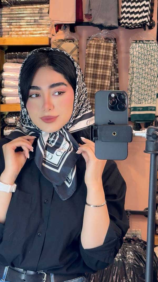 مینی اسکارف پک سفیدمشکی بسته10طرحی کد mt73 (عمده)
