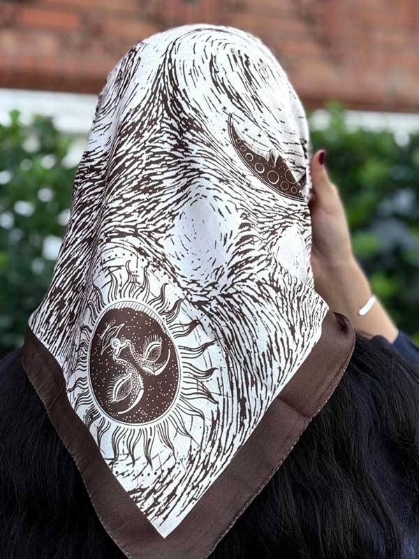 🤎خرید مینی اسکارف پک قهوه‌ای طرح‌دار بسته ۱۰ عددی | فروش عمده مینی اسکارف باکیفیت
