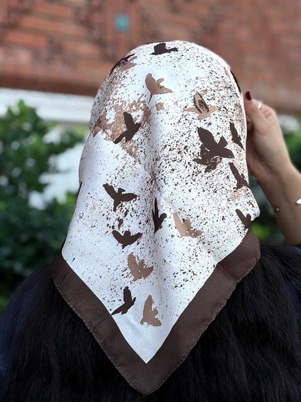 🤎خرید مینی اسکارف پک قهوه‌ای طرح‌دار بسته ۱۰ عددی | فروش عمده مینی اسکارف باکیفیت
