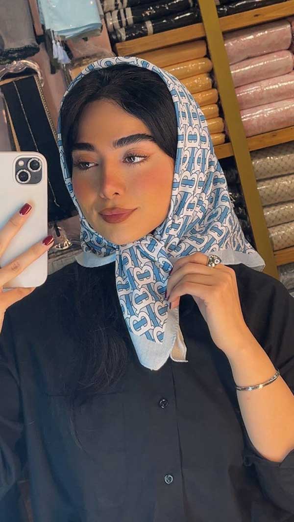 💙خرید مینی اسکارف پک آبی طرح‌دار بسته ۱۰ عددی | فروش عمده مینی اسکارف باکیفیت
