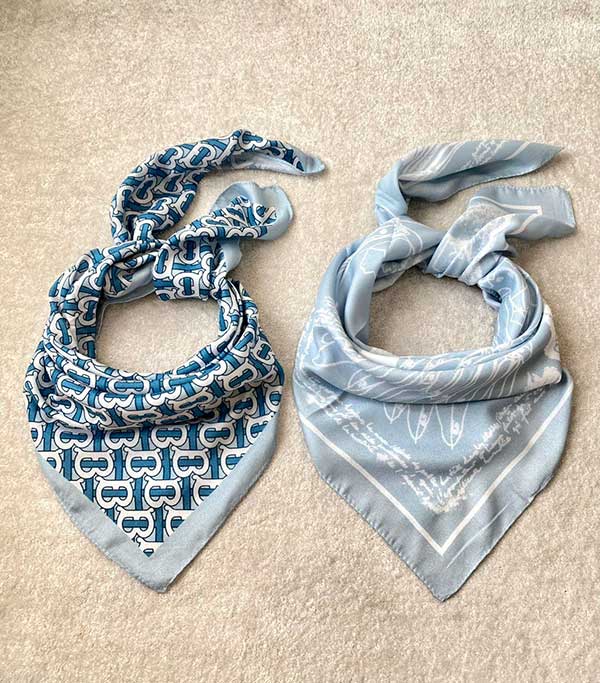 💙خرید مینی اسکارف پک آبی طرح‌دار بسته ۱۰ عددی | فروش عمده مینی اسکارف باکیفیت
