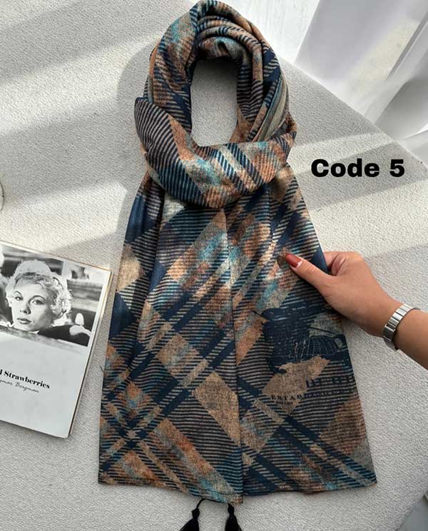 خرید شال جیر پک سورمه‌ای طرح‌دار بسته ۱۰ عددی | فروش عمده شال جیر باکیفیت
