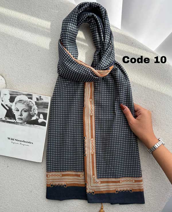 خرید شال جیر پک سورمه‌ای طرح‌دار بسته ۱۰ عددی | فروش عمده شال جیر باکیفیت
