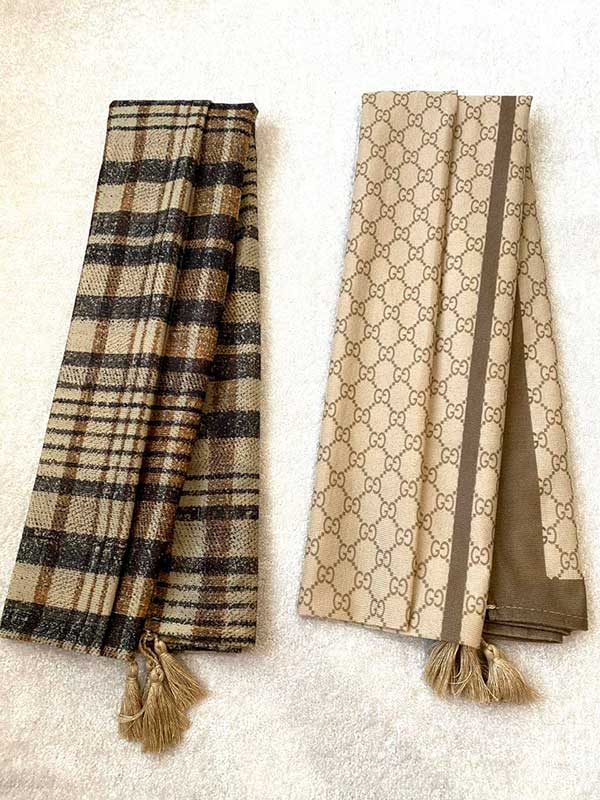 خرید شال جیر پک کرم طرح‌دار بسته ۱۰ عددی | فروش عمده شال جیر باکیفیت
