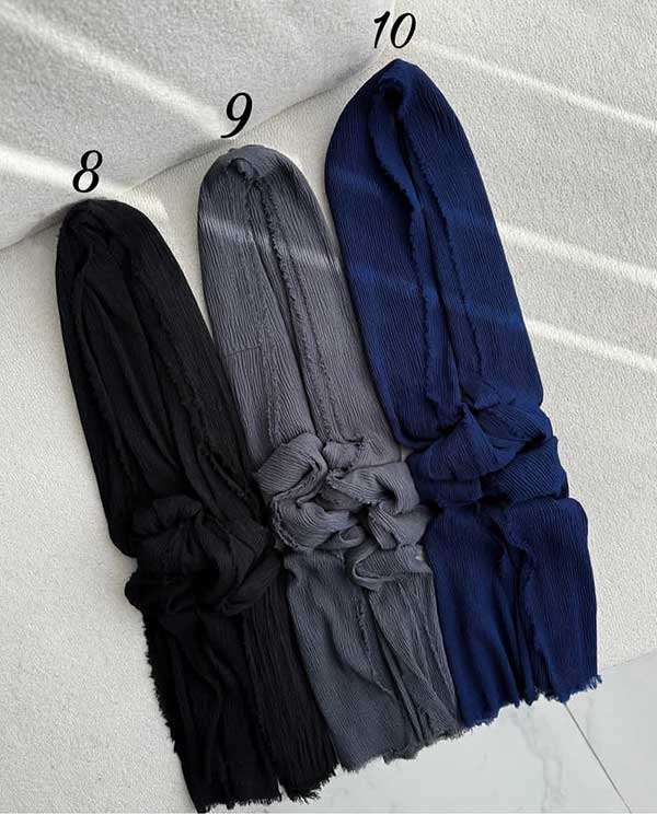 خرید شال پلیسه برشکا دورریش بسته ۱۰ رنگی | فروش عمده شال پلیسه باکیفیت و شیک
