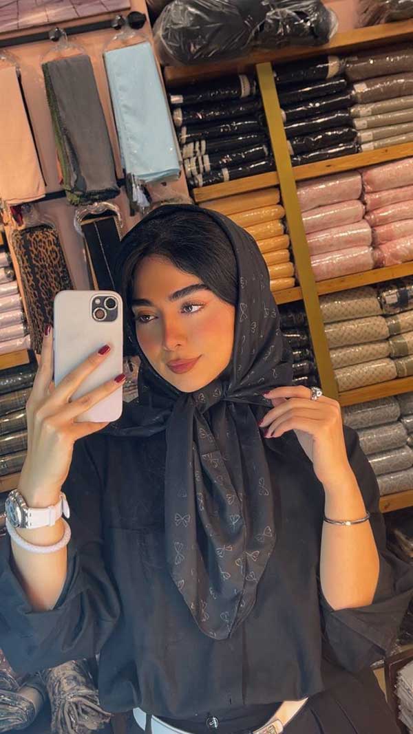 روسری مشکی مجلسی
