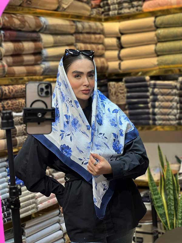 روسری پلیسه پک ابی بسته8طرحی کد r129 (عمده)
