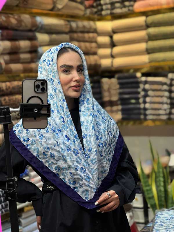 روسری پلیسه پک ابی بسته8طرحی کد r129 (عمده)
