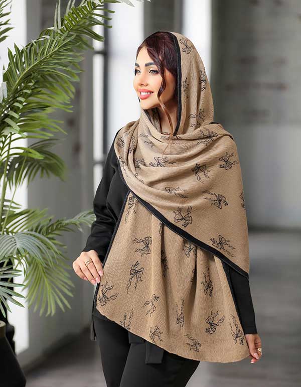 شال پلیسه پک کرم مشکی بسته10طرحی کد sp47 (عمده)
