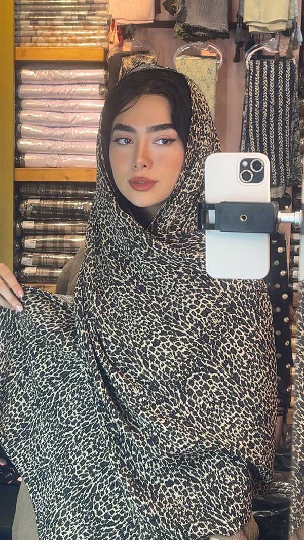 شال پلیسه پلنگی
