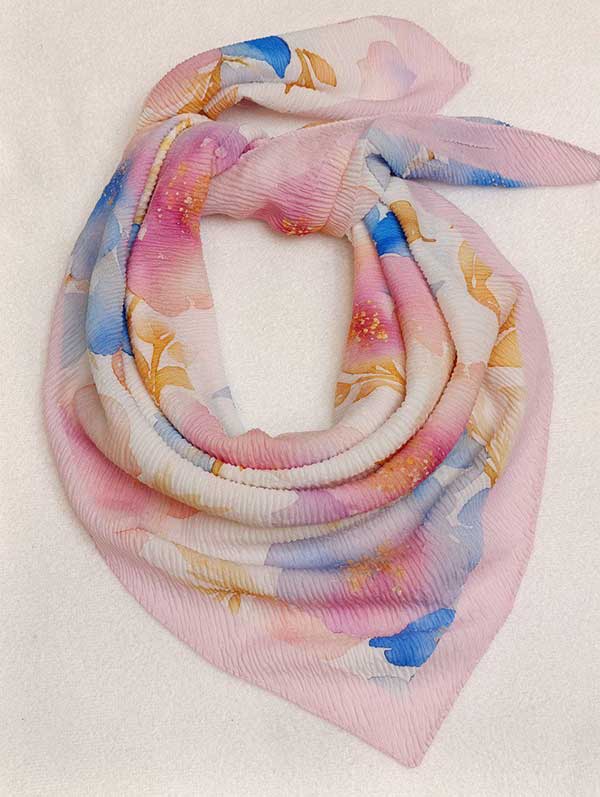 روسری پلیسه صورتی
