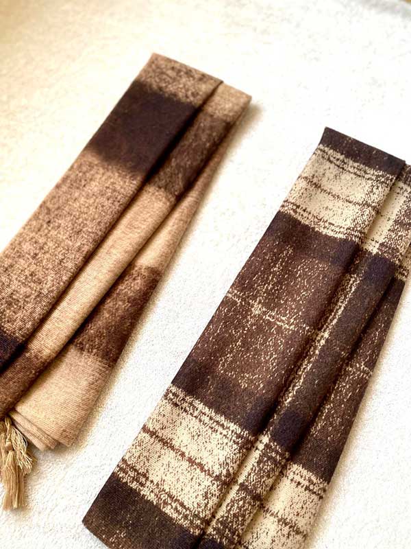 شال جیر پک قهوه ای طرح بیگ اسکارف
