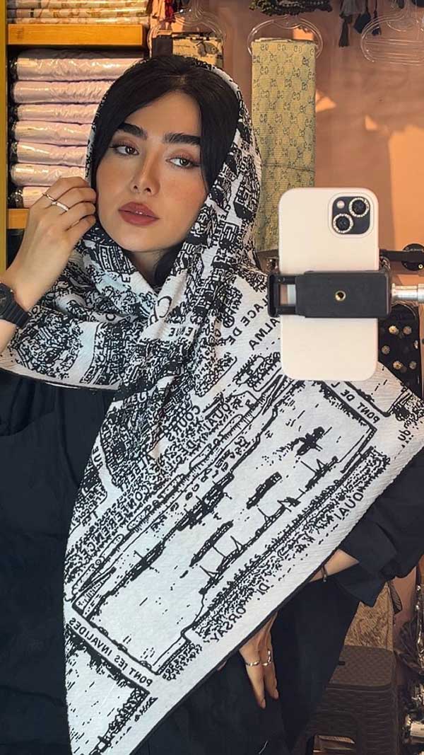 روسری پلیسه پک سفیدمشکی بسته3طرحی کد r137 (عمده)
