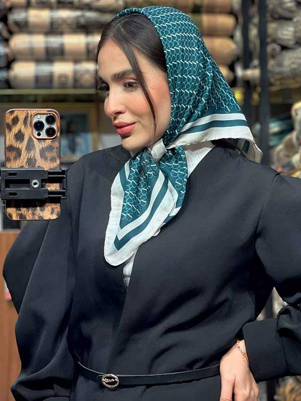 مینی اسکارف پک زمردی بسته10طرحی کد mt85 (عمده)
